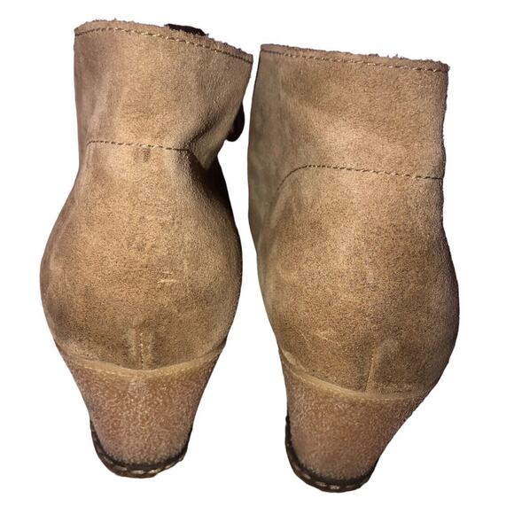 J. Crew Suede Wedge Chukka Desert Ankle BOOTIES Boots - Size 8 - Tan Lace Up - Picture 8 of 12